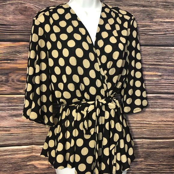 Evening by ECI black gold polka dot blouse - Picture 5 of 5